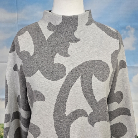 CHICO'S | PRINTED STRUCTURED MOCK-NECK SWEATER - Picture 9 of 16
